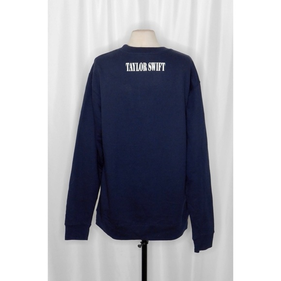 TAYLOR SWIFT Midnights Eras Navy Blue Crewneck Sweatshirt Pullover Concert Music - Picture 6 of 9